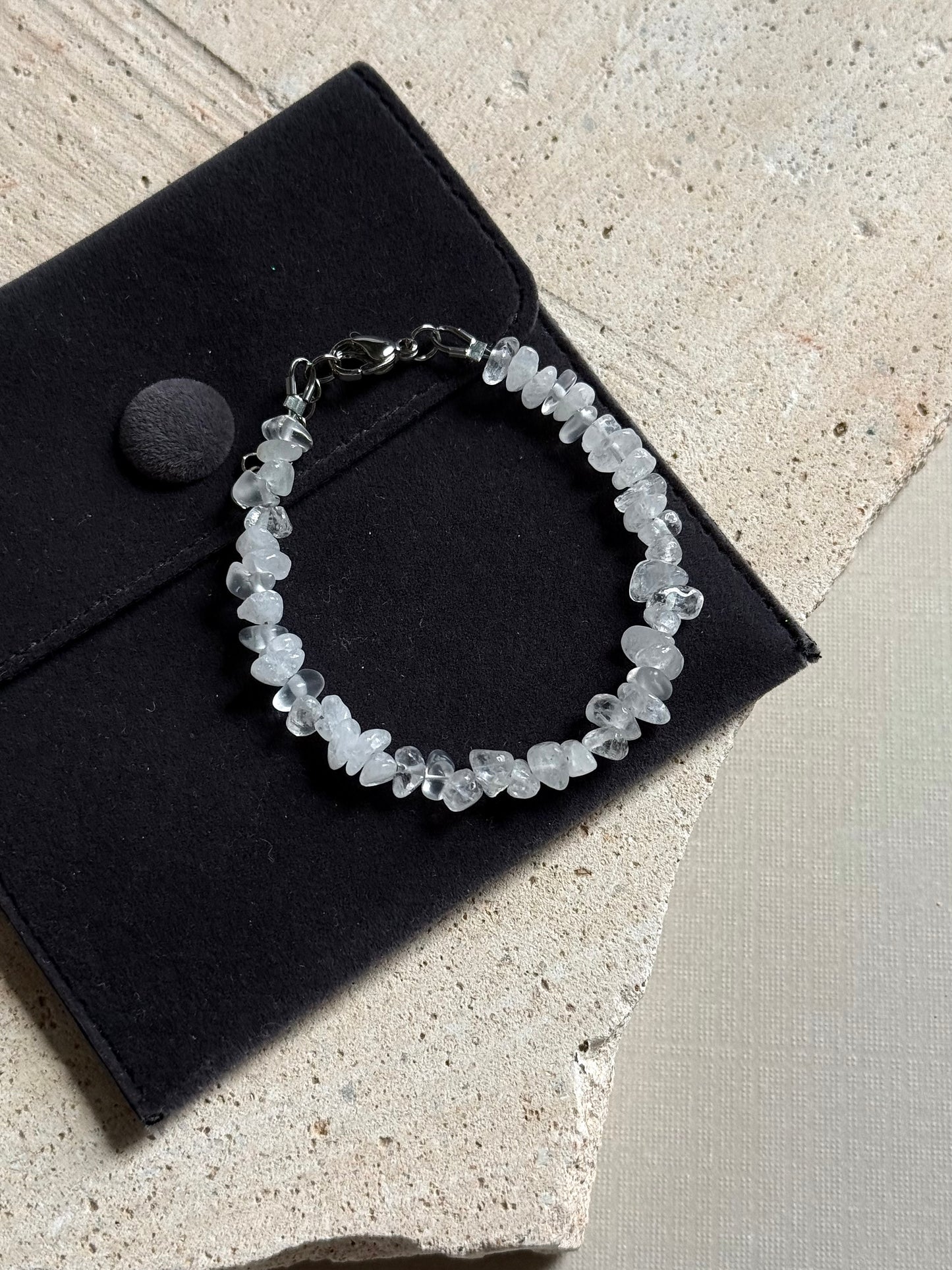 White Natural Quartz Beaded Bracelet